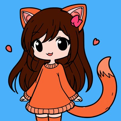 girl with cat ears and tail