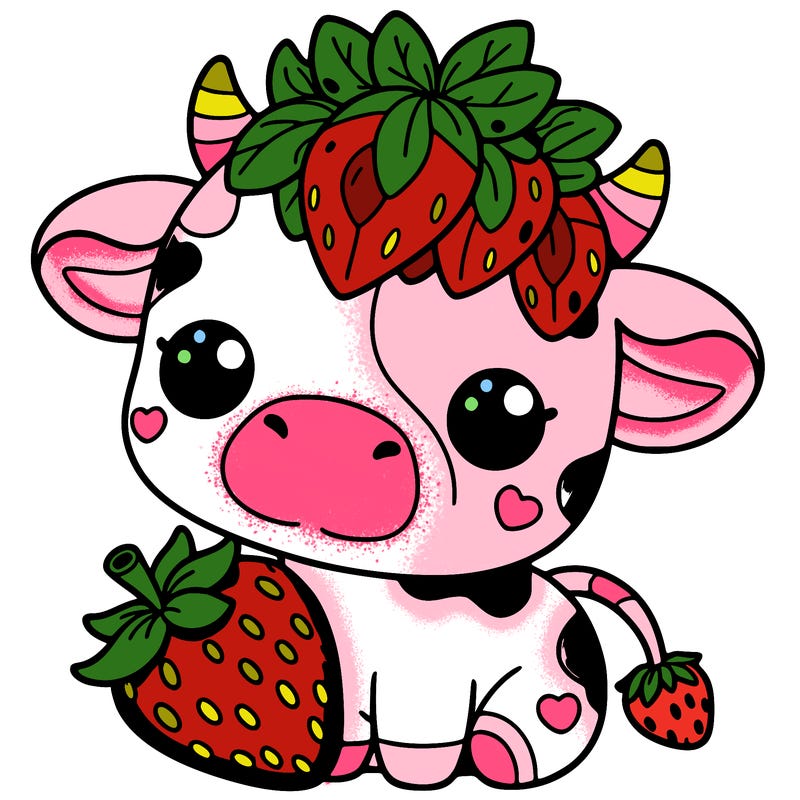 cute strawberry cow