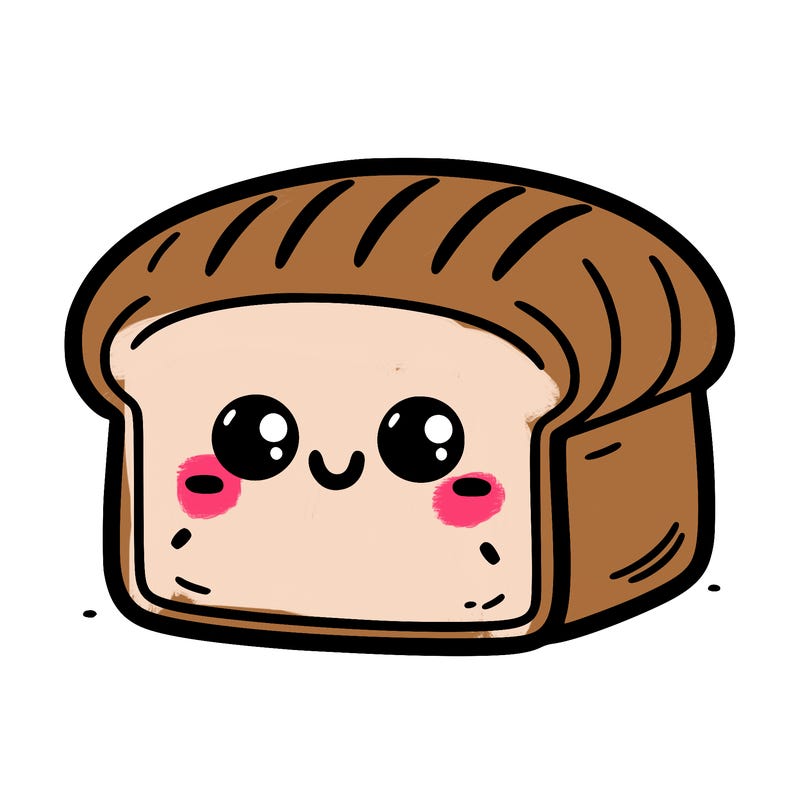 cute smiling loaf of bread