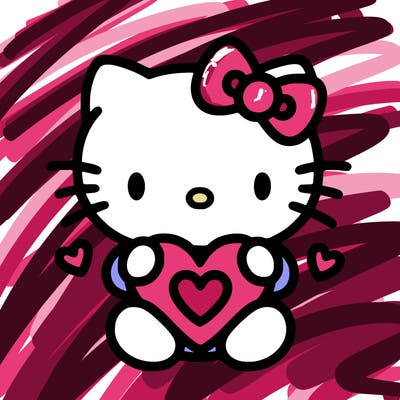 cute hello kitty with heart