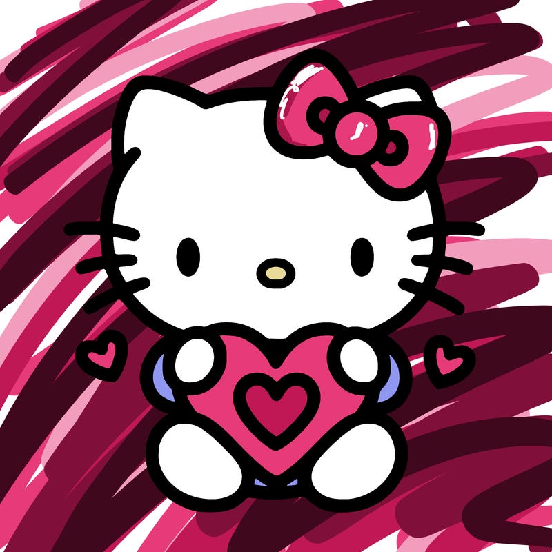 cute hello kitty with heart