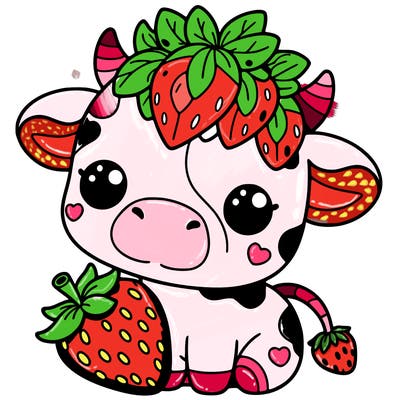 cute strawberry cow