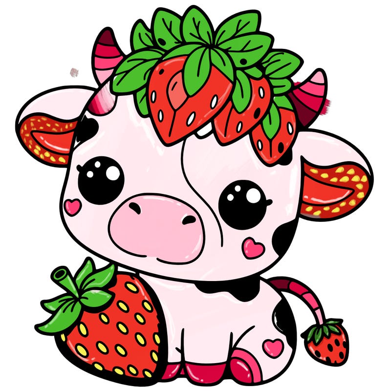 cute strawberry cow