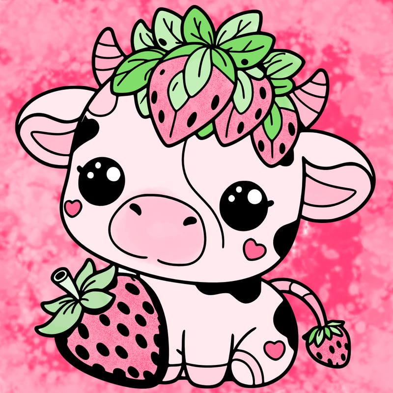 cute strawberry cow
