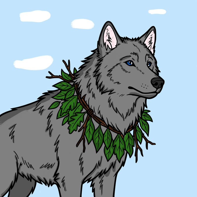 realistic wolfe who thinks he is a realistic lion