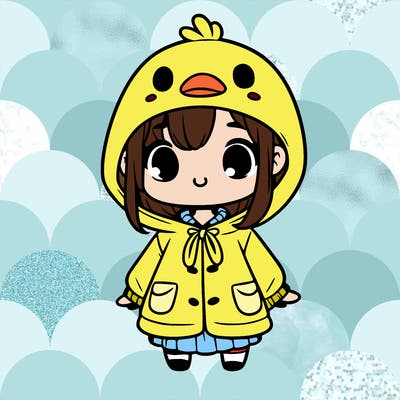 cute girl with duck hoodie