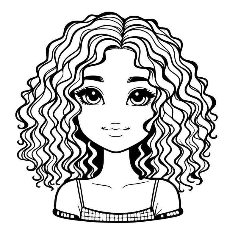 realistic girl with curly hair