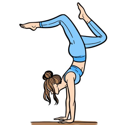 a woman doing a handstand