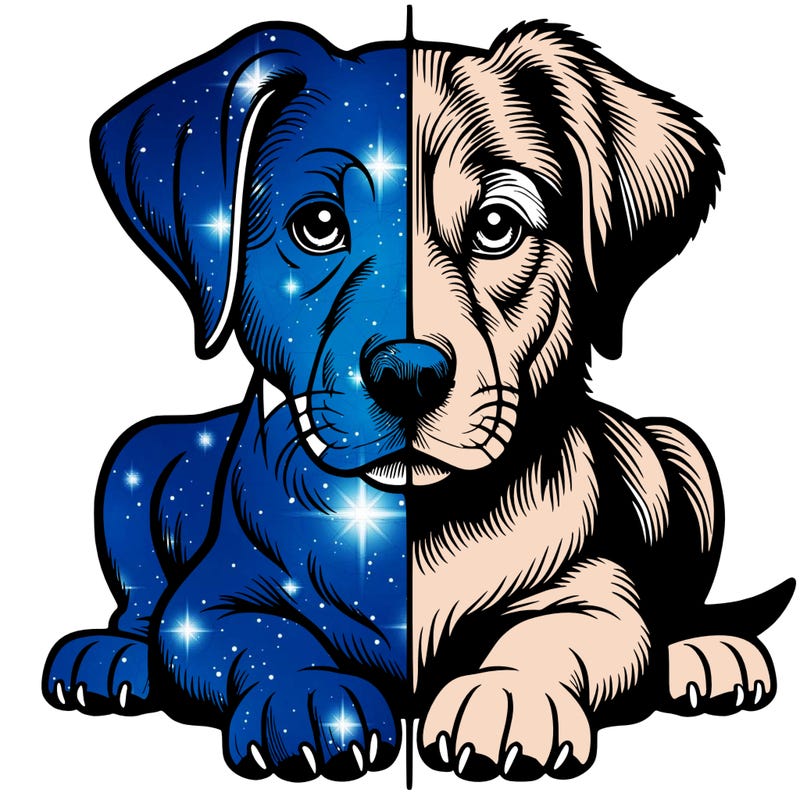 realistic dog split picture