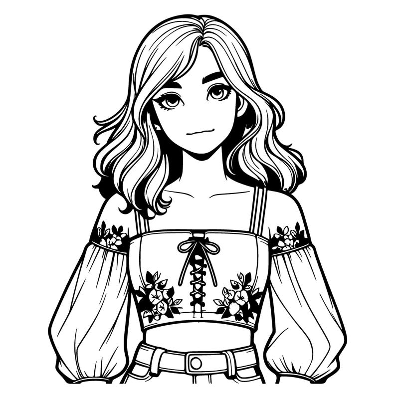 realistic girl with crop top