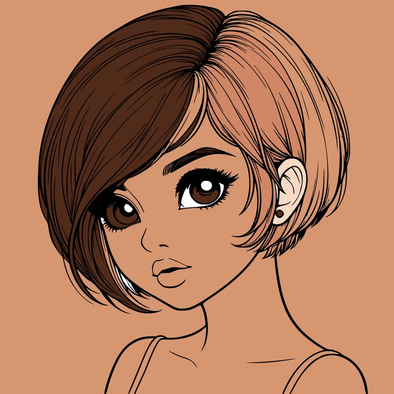 realistic girl with really short hair