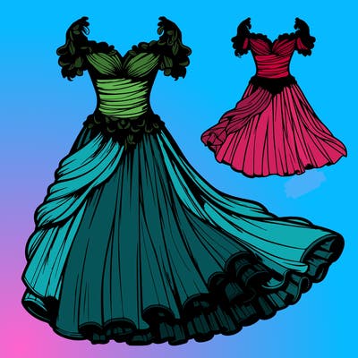 elegant delicate realistic dress