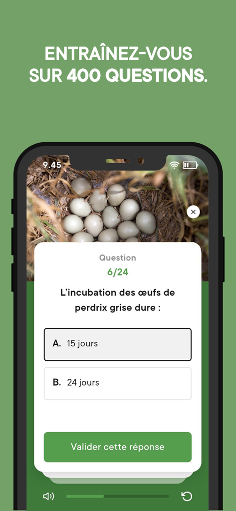 Chassexam - Cuestionario de práctica en la aplicación móvil Chassexam para la certificación de la licencia de caza