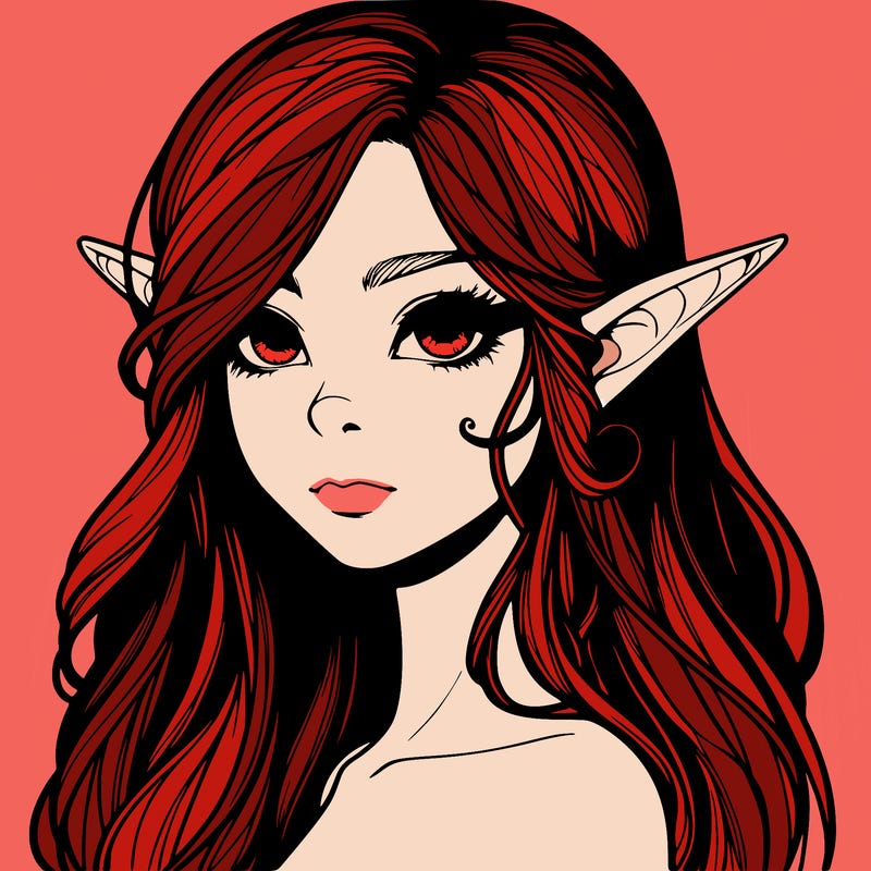 elf girl realistic dark fantasy