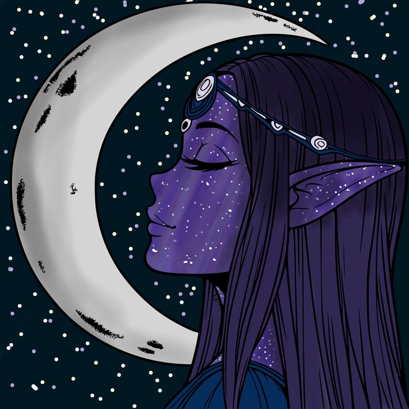 a realistic moon elf