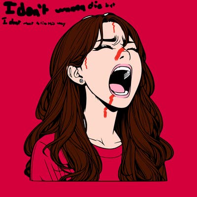 screaming realistic, girl