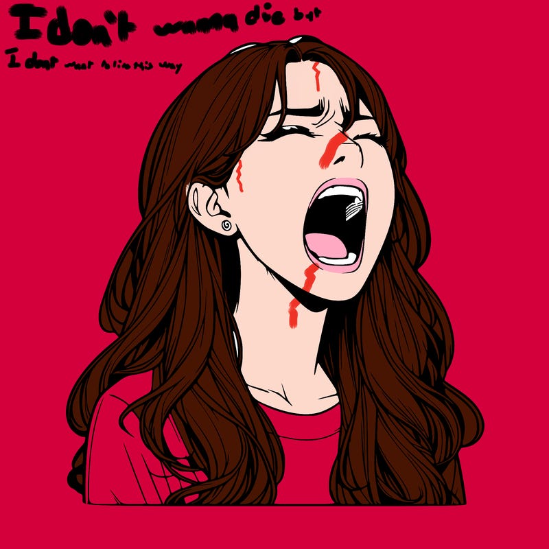 screaming realistic, girl