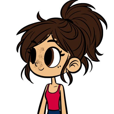 tall girl with messy ponytail