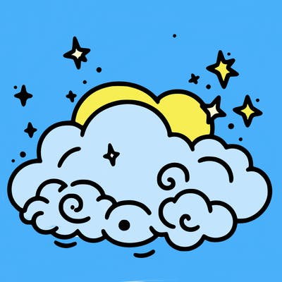 pink starry cloud sky