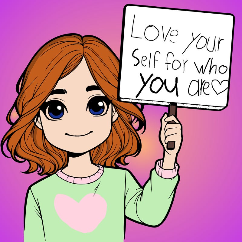 realistic girl holding up a sign