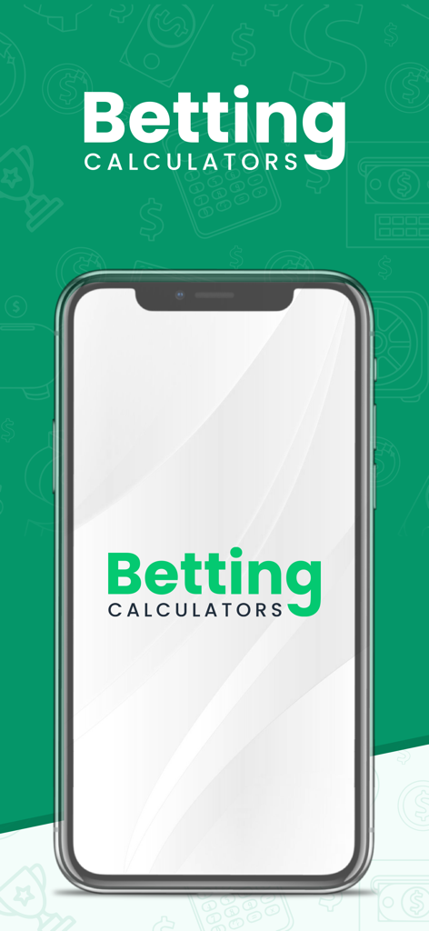 Betting Calculators App-Logo auf einem iPhone-Bildschirm mit grünem Hintergrund angezeigt