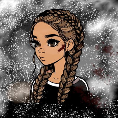 realistic girl with braids