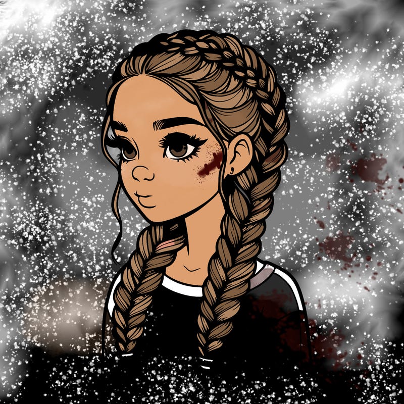 realistic girl with braids