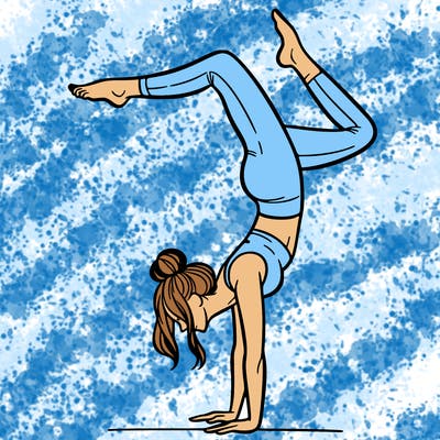 a woman doing a handstand