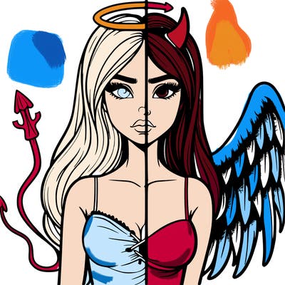 devil vs angel realistic girl