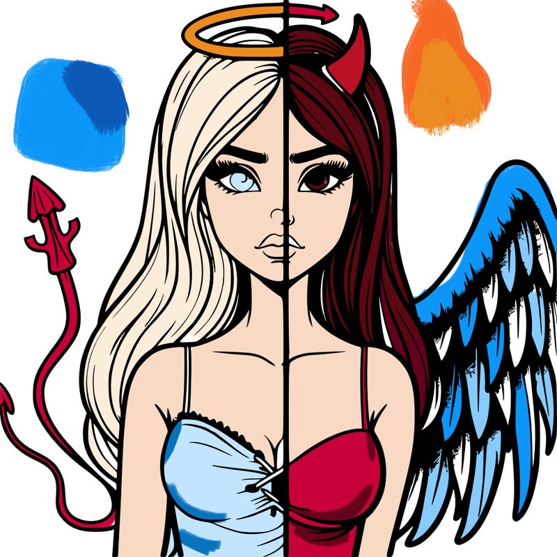 devil vs angel realistic girl
