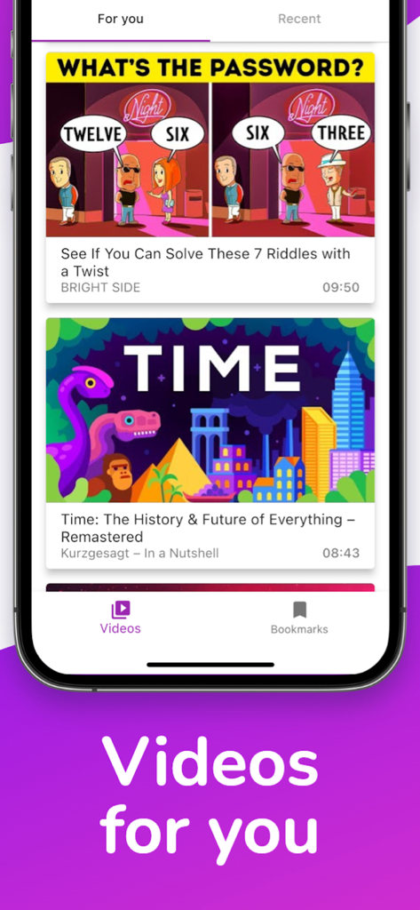 Lingvotube: Video translator - Lingvotube app interface showing the For You section with recommended videos for translation and voiceover