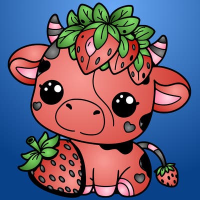 cute strawberry cow
