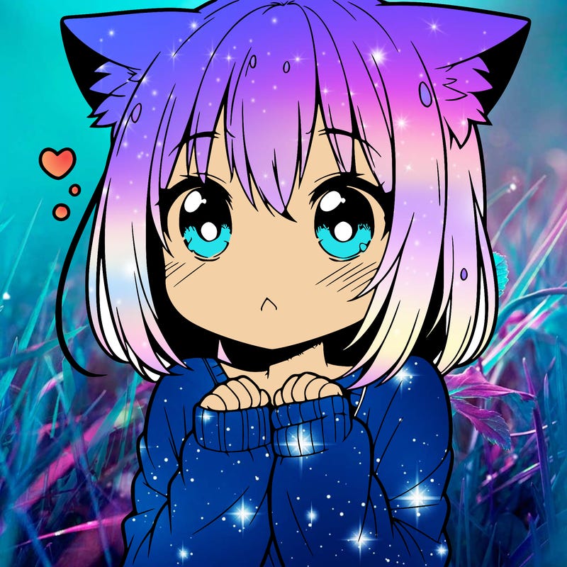 shy anime catgirl