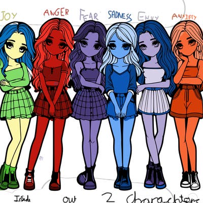 a group of girls realistic