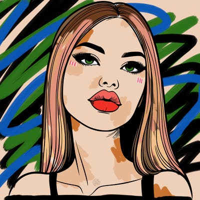 realistic woman with full lips