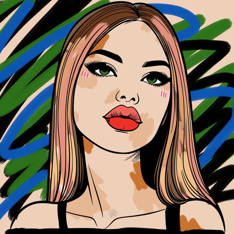 realistic woman with full lips