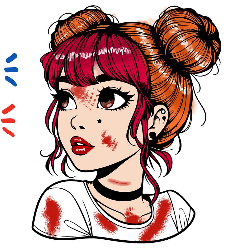 realistic girl with spacebuns