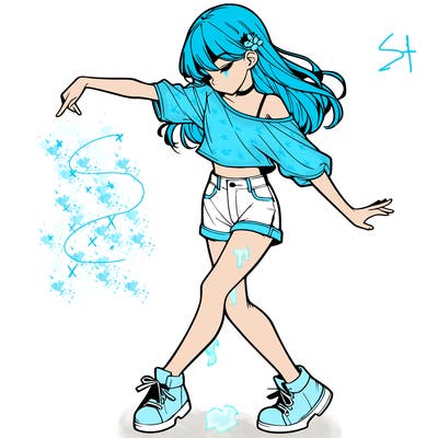 realistic girl danceing