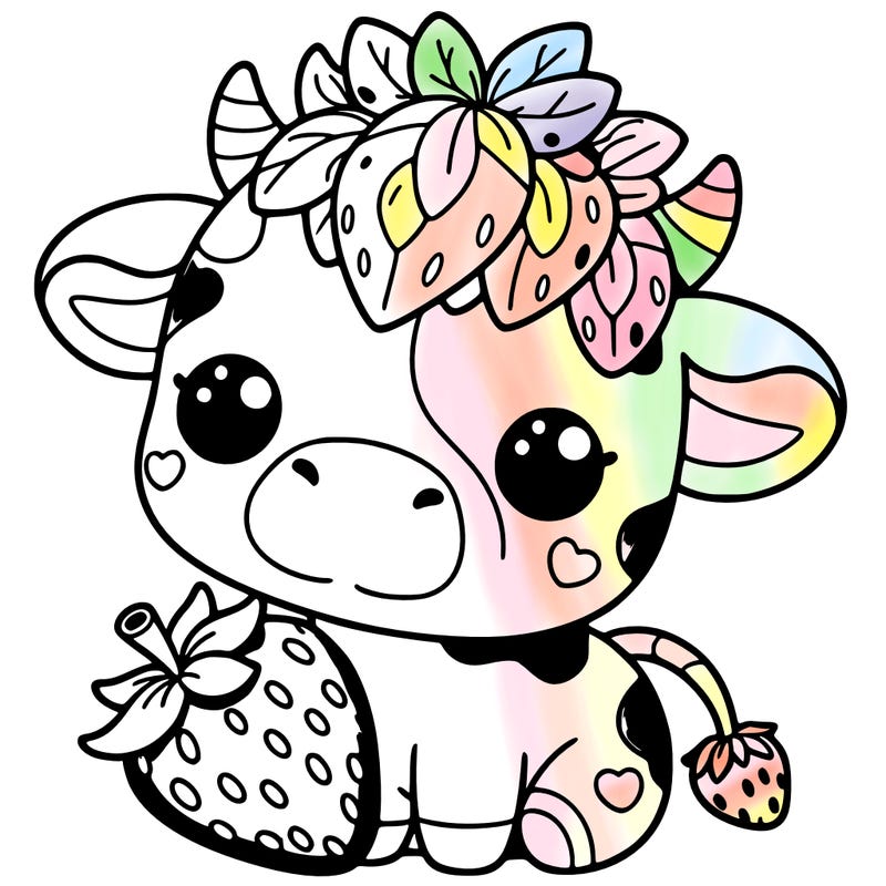 cute strawberry cow