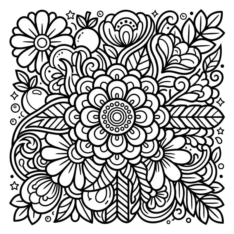 Discover the exciting fusion of nature and modern art with our Pop Art Floral Patterns coloring page. This intricate design offers bold outlines and captivating blooms, perfect for a striking creative escape.
