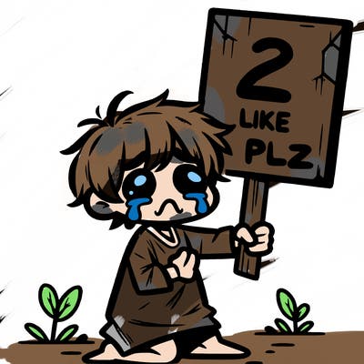 small poor toddler crying with sign that says 2 like plz