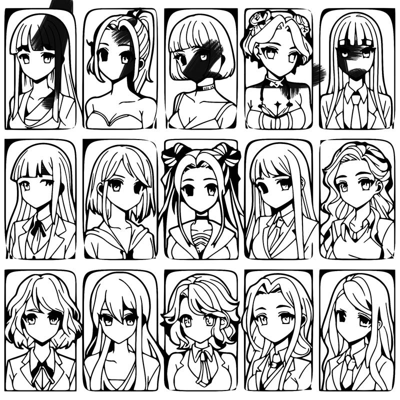 girls that look diffrent anime