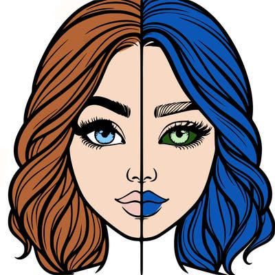 realistic girl split half