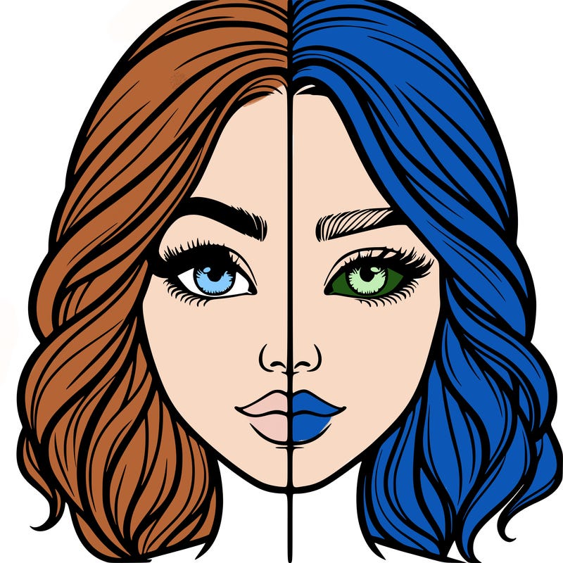 realistic girl split half