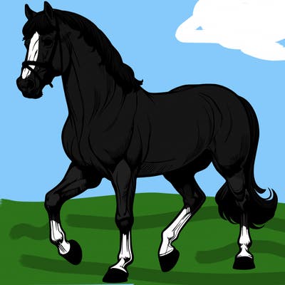 super realistic thoroughbred horse