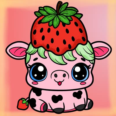 cute strawberry cow