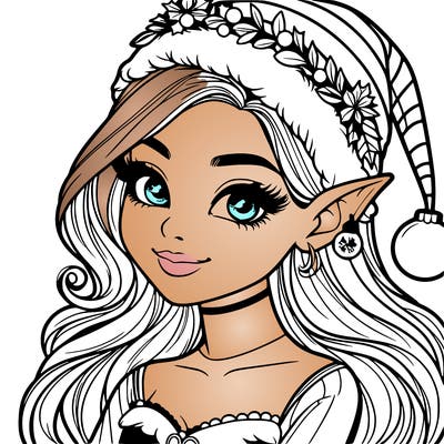 christmas girl elf realistic