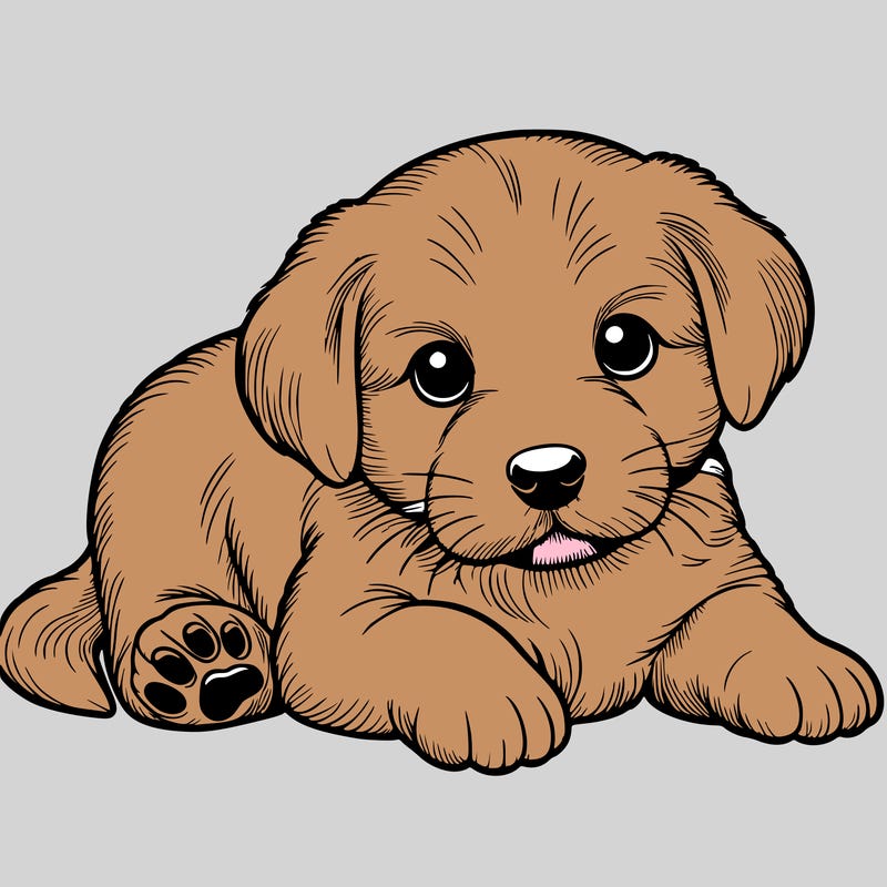 a cute realistic puppy