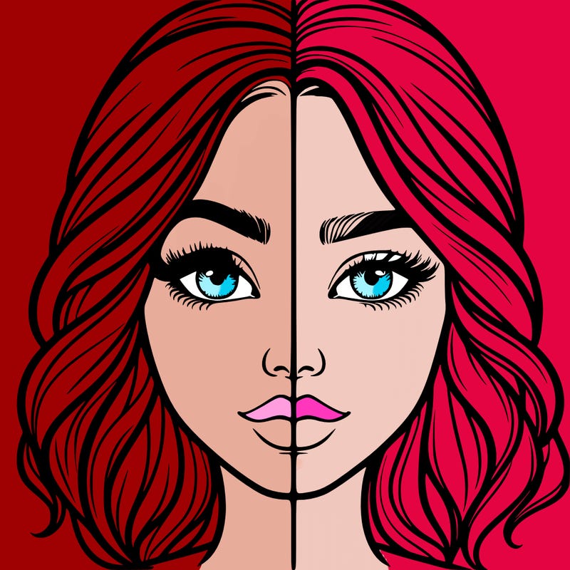 realistic girl split half