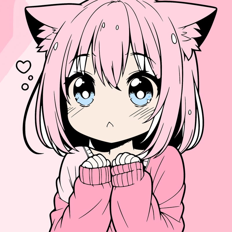 shy anime catgirl